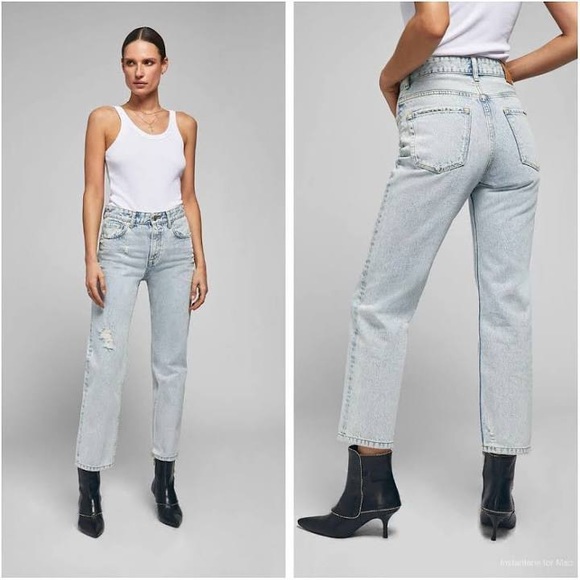 Anine Bing Denim - Anine Bing Etta Cotton Jean in Light Blue